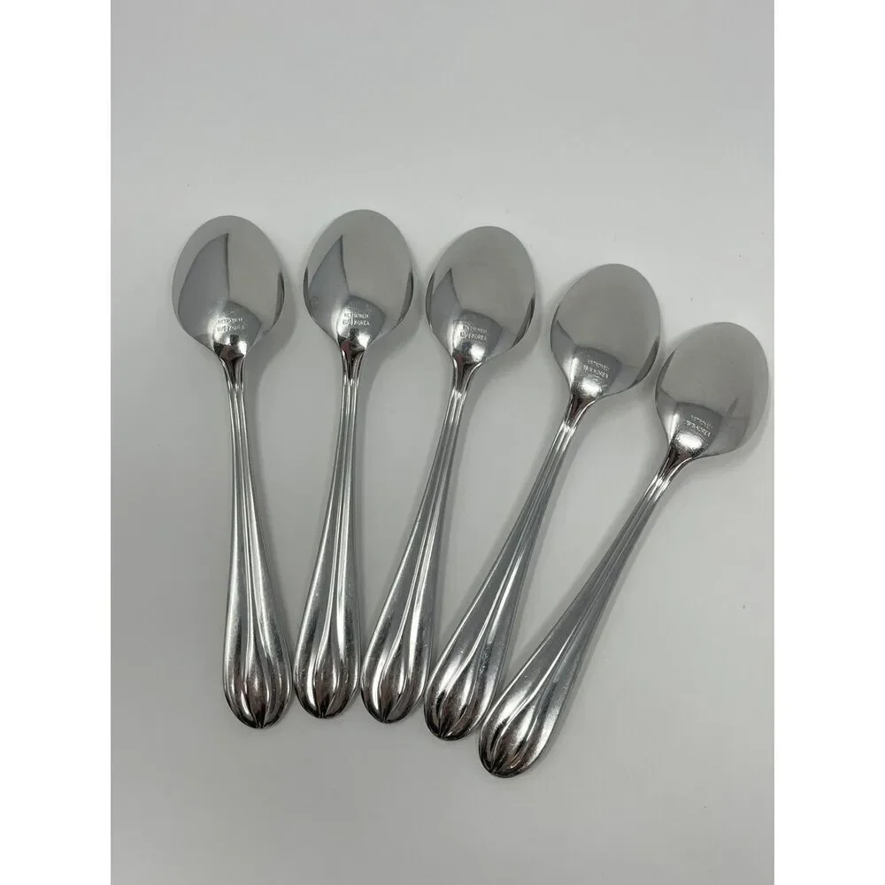 Retroneu Villa Stainless Place Soup Dinner Spoons 7.5” Set Of 5 Discontinued